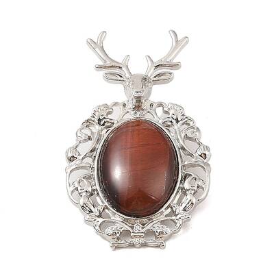 Dyed & Heated Natural Red Tiger Eye Pendants