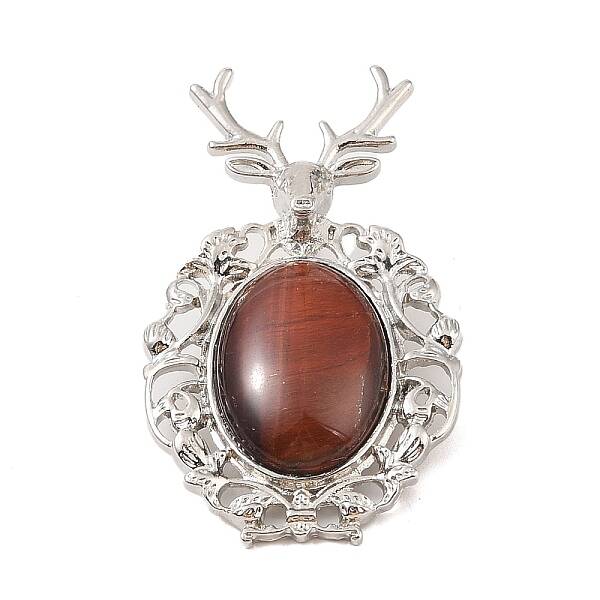 Dyed & Heated Natural Red Tiger Eye Pendants