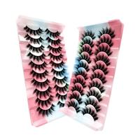 Fluffy False Eyelashes Cluster, 10 Pairs Wispy Faux Lashes, Natural Curling Eye Makeup Strip Lashes, Full Volume Eyelash for ...