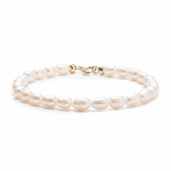 Grade A Natural Pearl Beaded Bracelets with Brass Spring Ring Clasps for Women