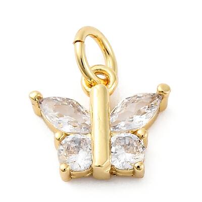 Brass Micro Pave Clear Cubic Zirconia Pendants