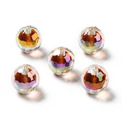 Two Tone UV Plating Rainbow Iridescent Acrylic Beads