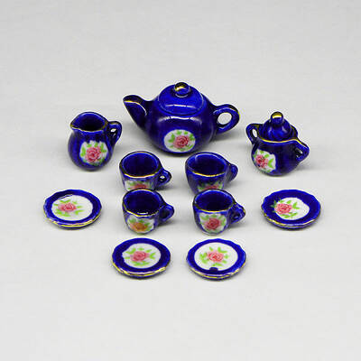 Porcelain Miniature Teapot Cup Set Ornaments