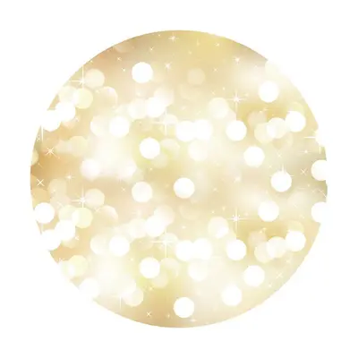 Aperturee Shining White Dots Gold Bokeh Round Backdrops For Party | Round Backdrop Stand Covers | Custom Round Birthday Backd...