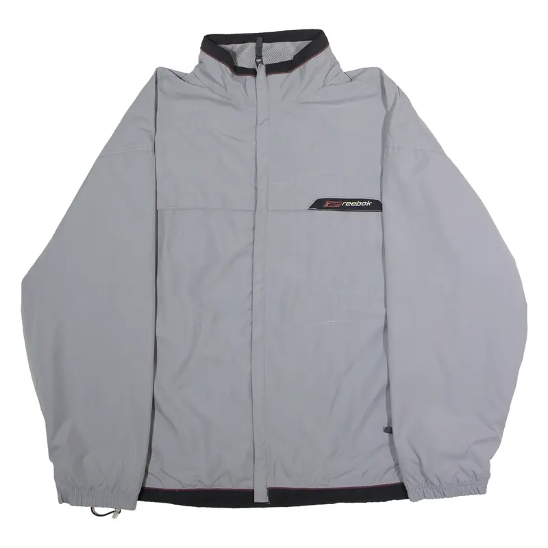 REEBOK Mens Windbreaker Jacket Grey 90s S