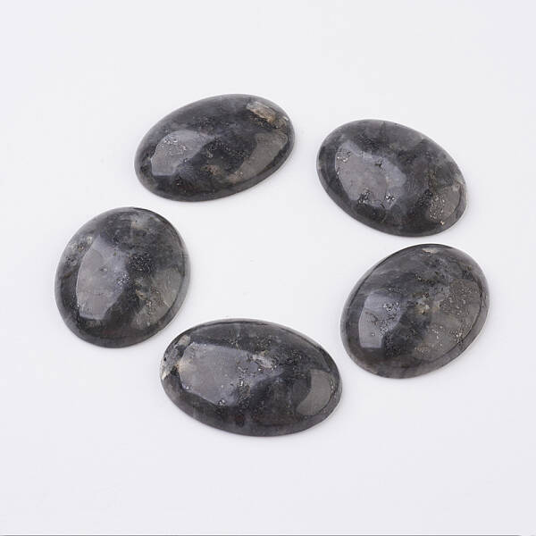 Natural Larvikite Flat Back Cabochons