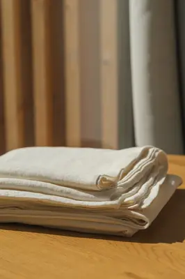 Linen flat sheet in White | Size: US Queen