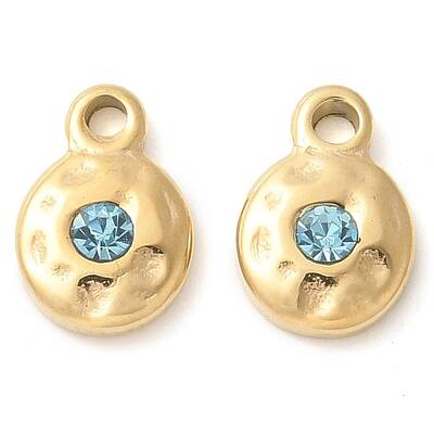 304 Stainless Steel with Rhinestone Charms