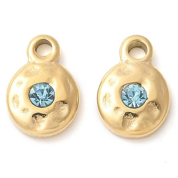 304 Stainless Steel with Rhinestone Charms