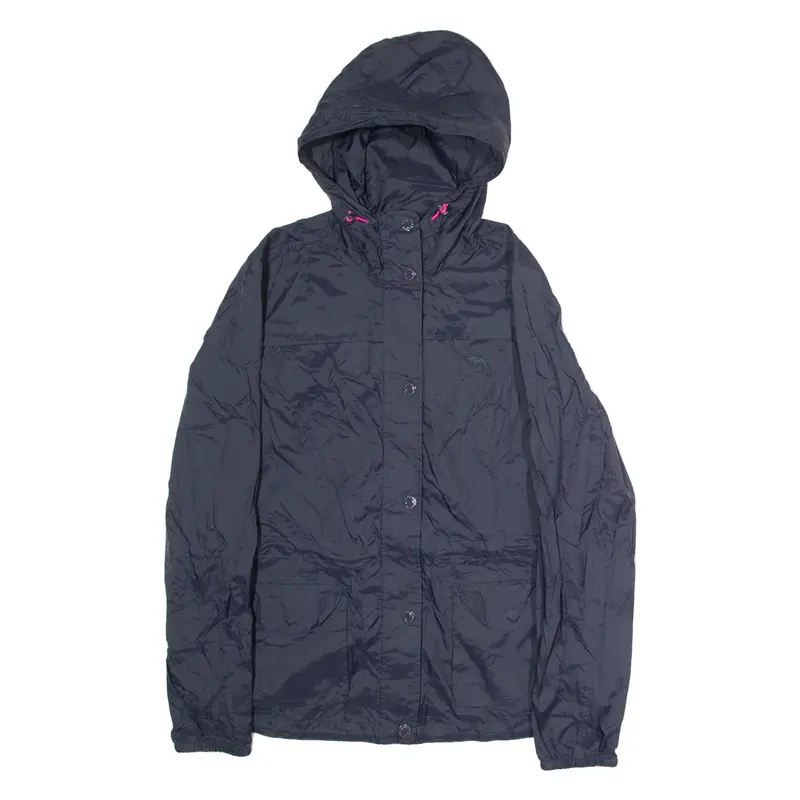 ABERCROMBIE & FITCH Womens Rain Jacket Black Nylon Hooded M