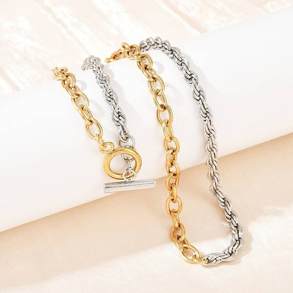 304 Stainless Steel Rope Chain Cable Chain OT Necklaces for Women