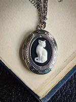 Vintage Cat Design Pendant Necklace, Creative DIY Photo Personality Women's Necklace, Fashion Accessories for Party, Daily Cl...