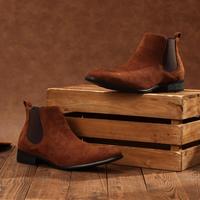 【Anniversary Deals】Eleet Men's Chelsea Boots - Pointed Toe Suede Chelsea Boots, Retro Casual Stylish Ankle Botas, Vintage...