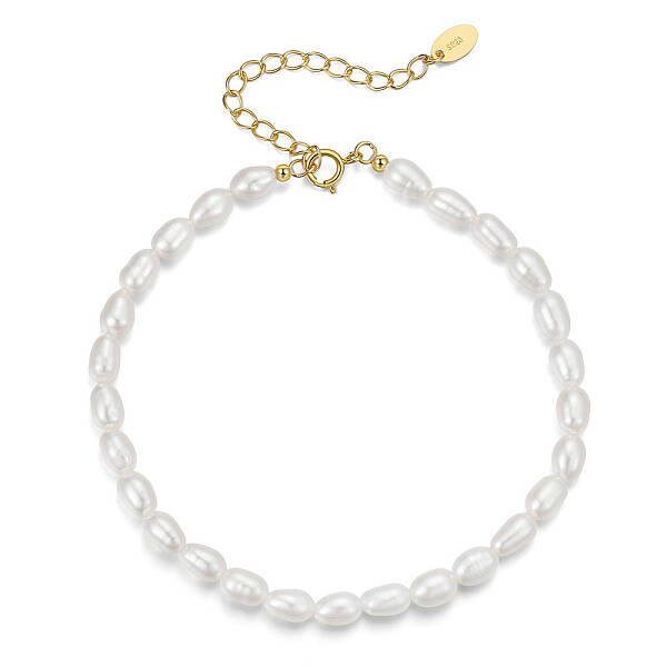 Natural Baroque Pearl Beaded Chain Bracelet with 925 Sterling Silver Clasps