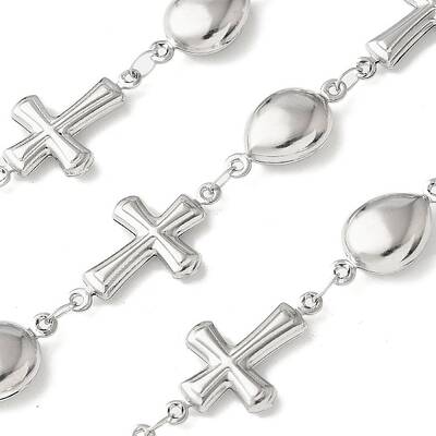 304 Stainless Steel Cross Dolichos Lablab Link Chains