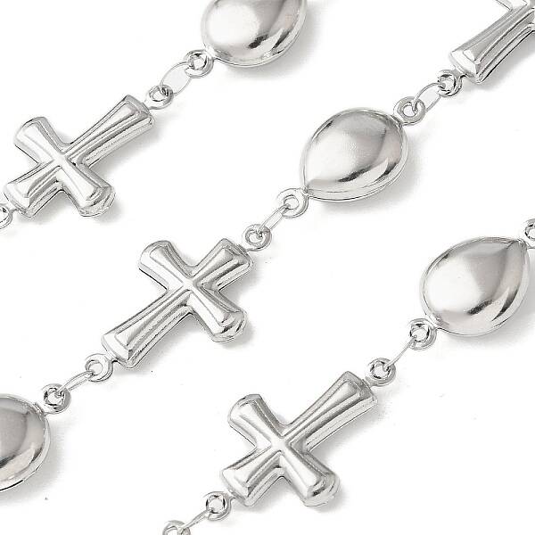 304 Stainless Steel Cross Dolichos Lablab Link Chains