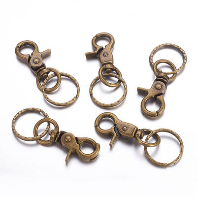 Iron Swivel Clasps with Key Rings