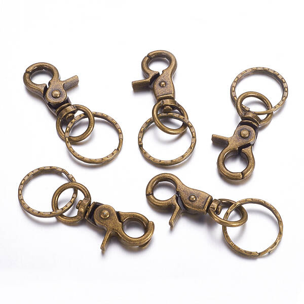 Iron Swivel Clasps with Key Rings