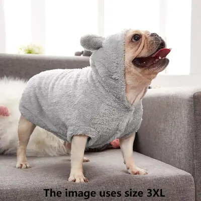 Cute Cartoon Bear Ear Design Pet Hoodie, Warm Pet Clothes for Dog & Cat, Thickened Fleece Hoodies for Autumn and Winter, Cat ...