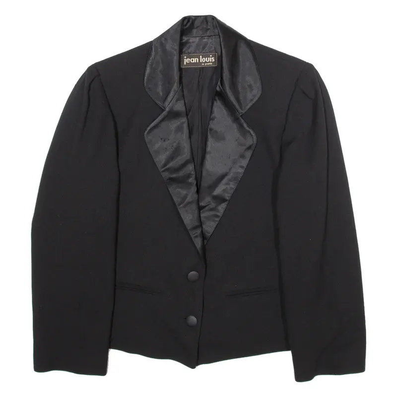 JEAN LOUIS Womens Blazer Coat Black Wool S