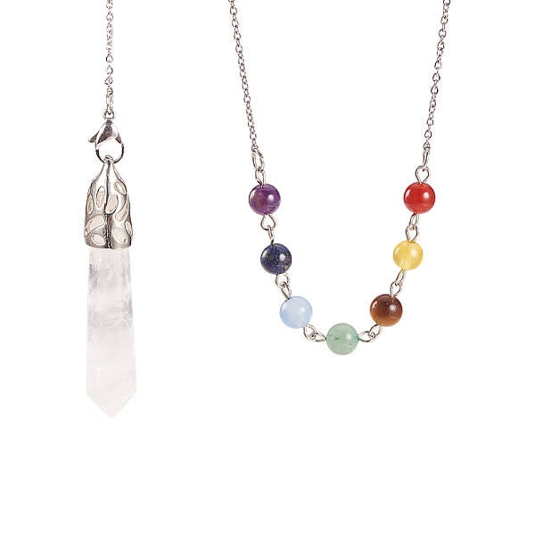 Chakra Natural & Synthetic Mixed Stone Pointed Dowsing Pendulums