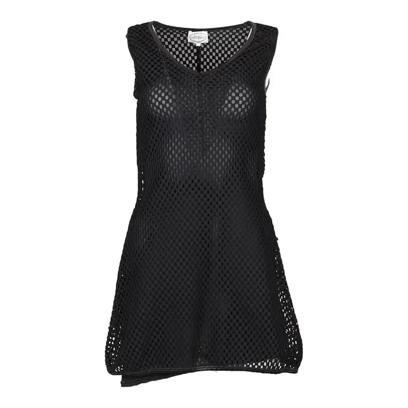 Swish Jeans Mini Dress - Small Black Cotton Blend