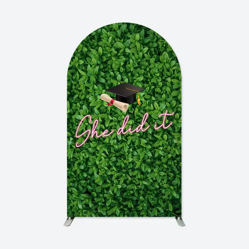 Aperturee Green Plant Leaf Spring Arch Backdrop For Graduation | Diy Round Arch Backdrop | Diy Chiara Backdrop Cover | Chiara...