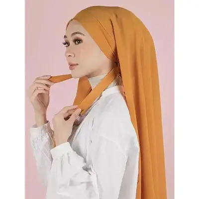 Crystal Hemp Women's Hijab Solid Color Muslim Ladies Turban Soft Elastic Headscarf Middle Eastern Head Wrap Head Scarf