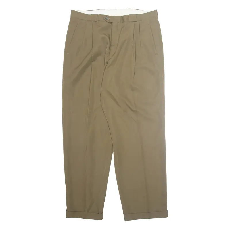 PIERO CONNIE Workwear Mens Trousers Green Loose Straight W36 L31