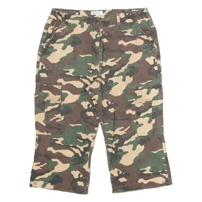 FRODISI Womens Cargo Shorts Green Camouflage XL W32
