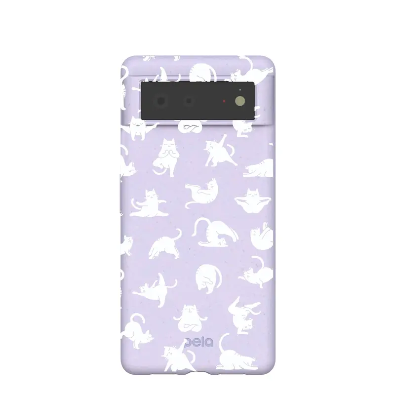 Lavender Yoga Cat Google Pixel 6 Case