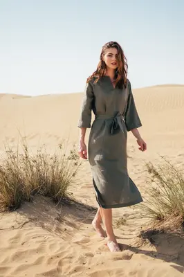 Isla - Midi Linen Dress | Size: S | Color: Corn Flower Blue