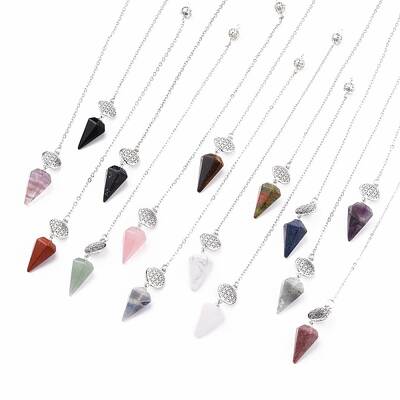 Natural & Synthetic Mixed Stone Hexagonal Pointed Dowsing Pendulums