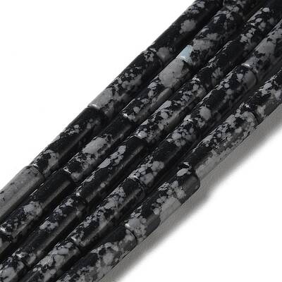 Synthetic Snowflake Obsidian Beads Strands