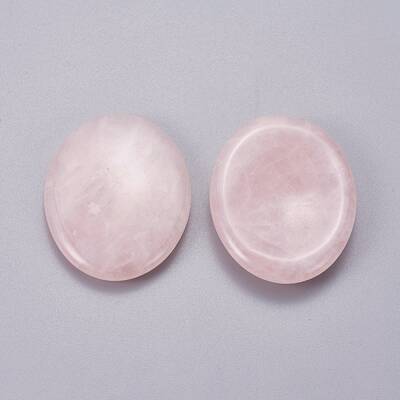 Oval Shape Natural Rose Quartz Thumb Worry Stone