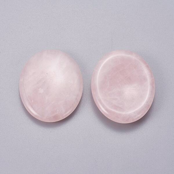 Oval Shape Natural Rose Quartz Thumb Worry Stone