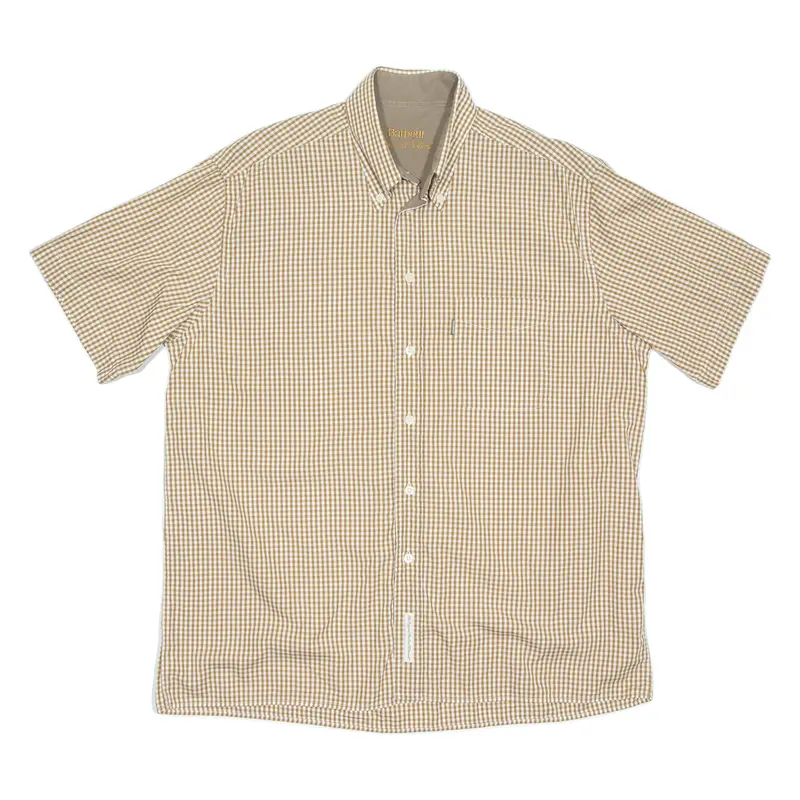 BARBOUR Mens Shirt Beige Check L