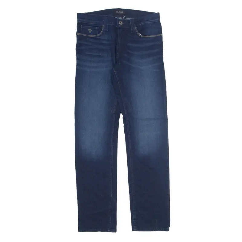 GUESS Desmond Jeans Blue Denim Relaxed Tapered Stone Wash Mens W31 L34