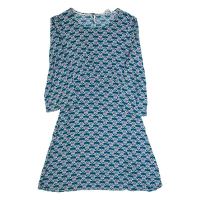 BODEN Womens Fit & Flare Dress Blue Floral Long Sleeve Knee Length UK 10