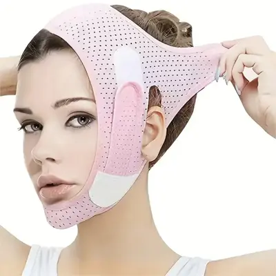Reusable Face Lifting Bandage, Chin Slimming Belt, V Line Face Slimming Facial Skin Lifting & Firming, Adjustable Chin Strap ...
