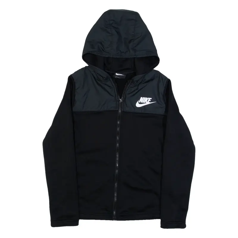 NIKE Boys Black Hoodie Full Zip L