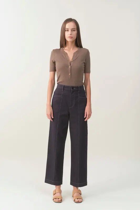 High-waist Denim Wide Pant - Better Indigo | Size: XXS