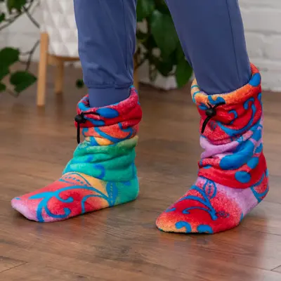 Super Cozy™ Deluxe Paw Non-Slip Toggle Slipper Booties - Paws Galore™ - S/M