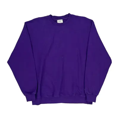 Champion Sweatshirt - Large Purple Cotton Blend