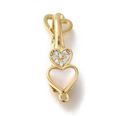 Brass Micro Pave Clear Cubic Zirconia Fold Over Clasps