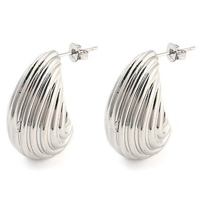 Rack Plating Brass Shell Shape Stud Earrings