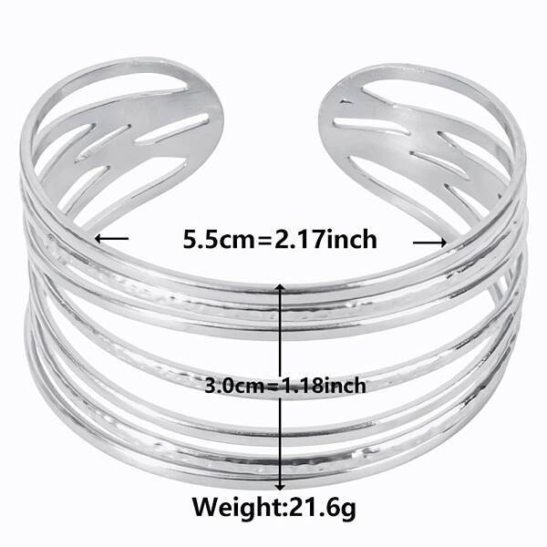 Non-Tarnish Stylish European and American 304 Stainless Steel Cuff Bangles for Women