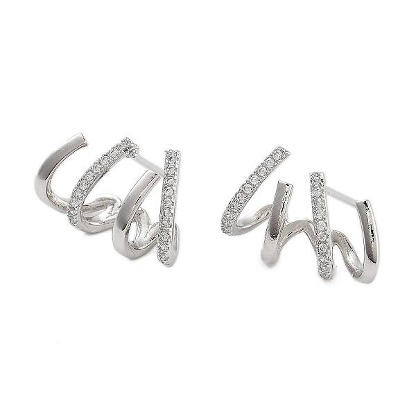 Rack Plating Claw Brass Clip-on Earrings