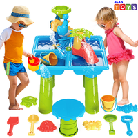 deAO Sand Water Table Toy Sensory Table 4 in 1 Outdoor Sand and Water Play Table Summer Beach Toys Table Activity Sand Water ...