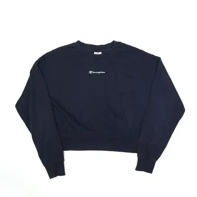 CHAMPION Cropped Sweatshirt Blue Womens L